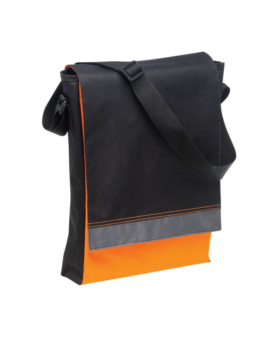 Unbranded Vertical Leading Edge Satchel 7.5L Black/Grey/Orange-1
