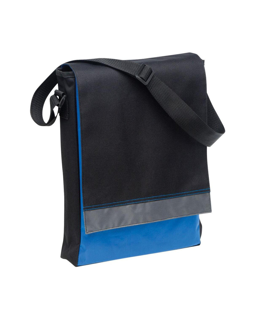 Unbranded Vertical Leading Edge Satchel 7.5L Black/Grey/Royal-1
