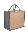 Unbranded Eco Jute Tote with wide gusset 28L Grey/Natural-1