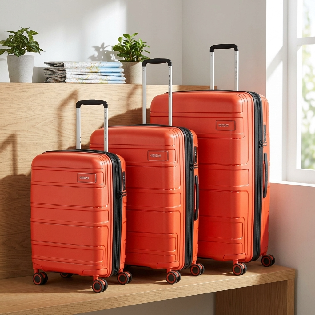 American Tourister Light Max Hardside 3-Piece Spinner Luggage Set - Flame Orange