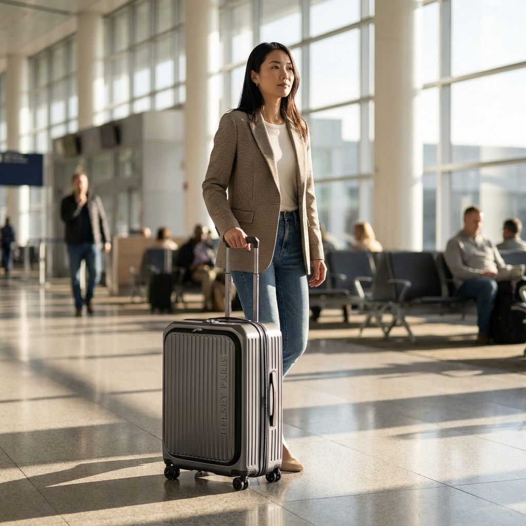 Delsey Securitime Hardside Top Opening Carry-On Spinner Suitcase - 55cm - Anthracite Image 15