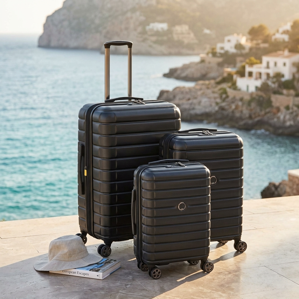 Delsey Shadow 5.0 Hardside 3-Piece Spinner Luggage Set - Black