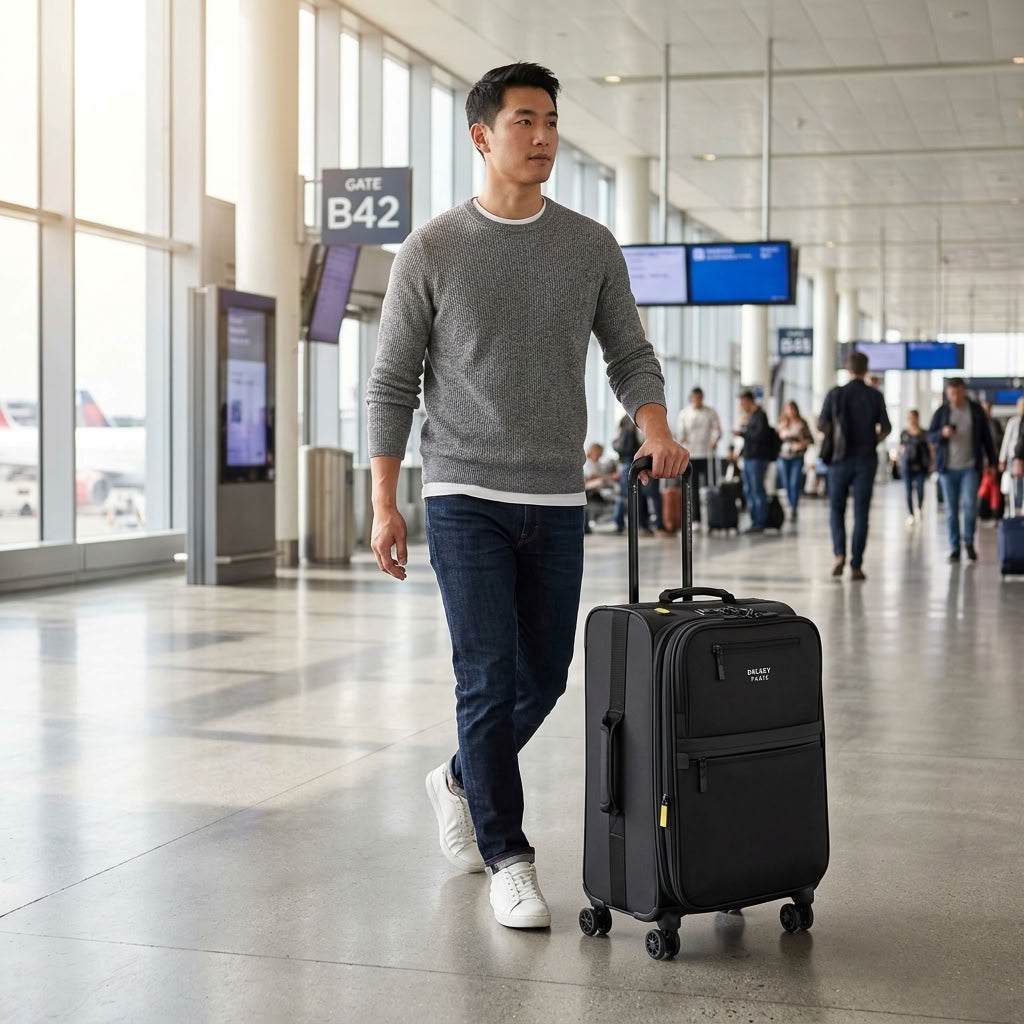 Delsey Paris Maubert 2 Softside Carry-On Spinner Suitcase -55cm-Black-2