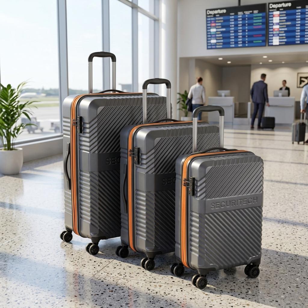 Delsey Paris Securitech Patrol Hardside Suitcase Set - 3-Piece - Grey-6
