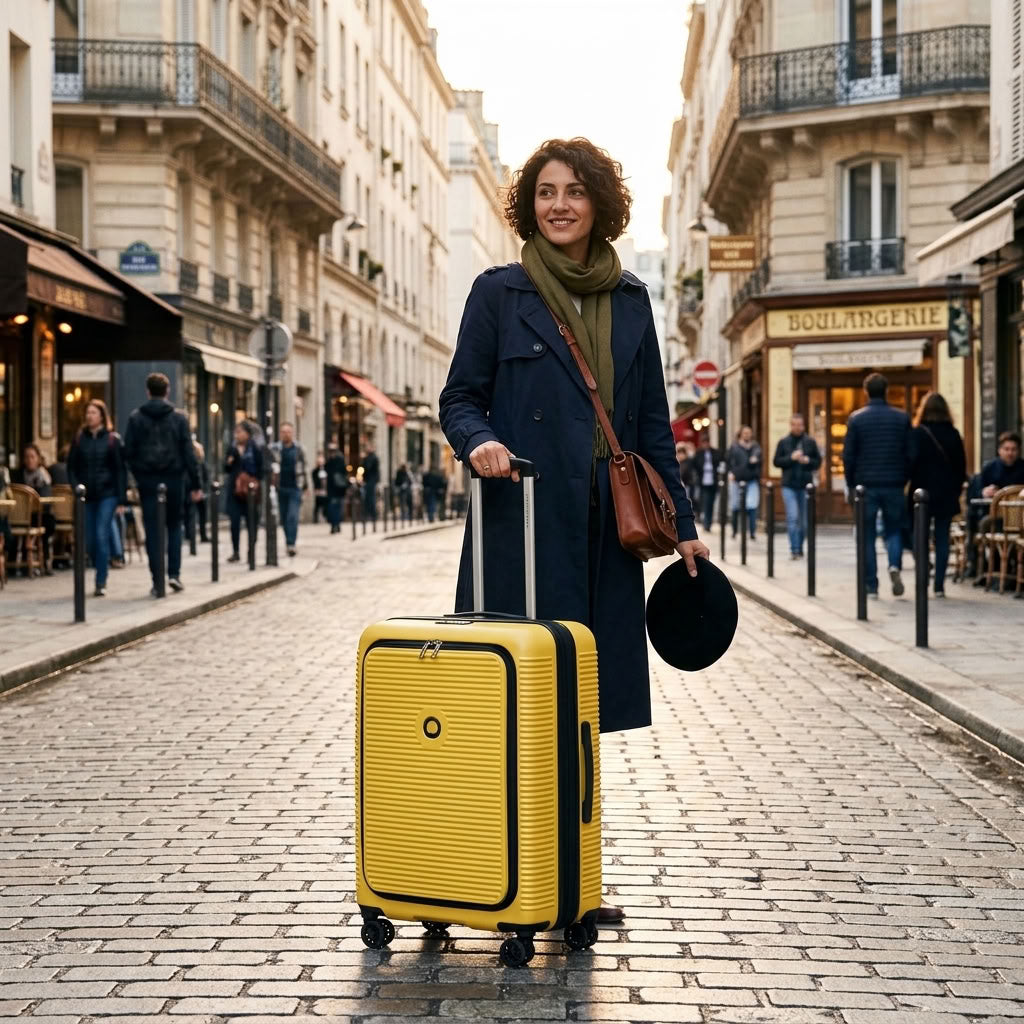 Delsey Freestyle Hardside Front Open Exp Medium Spinner Suitcase - 67cm - Yellow-2