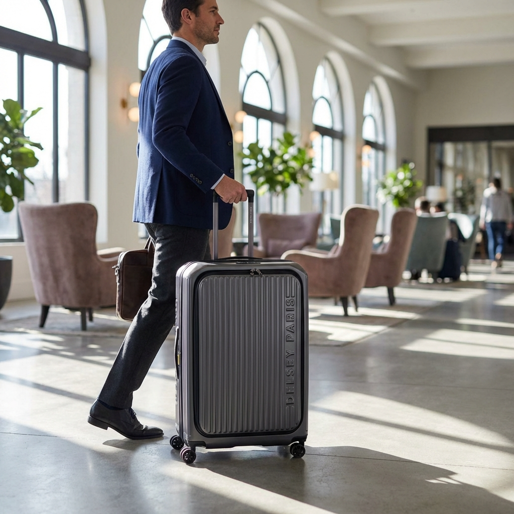 Delsey Securitime Hardside Top Opening Large Spinner Suitcase - 77cm - Anthracite Image 15