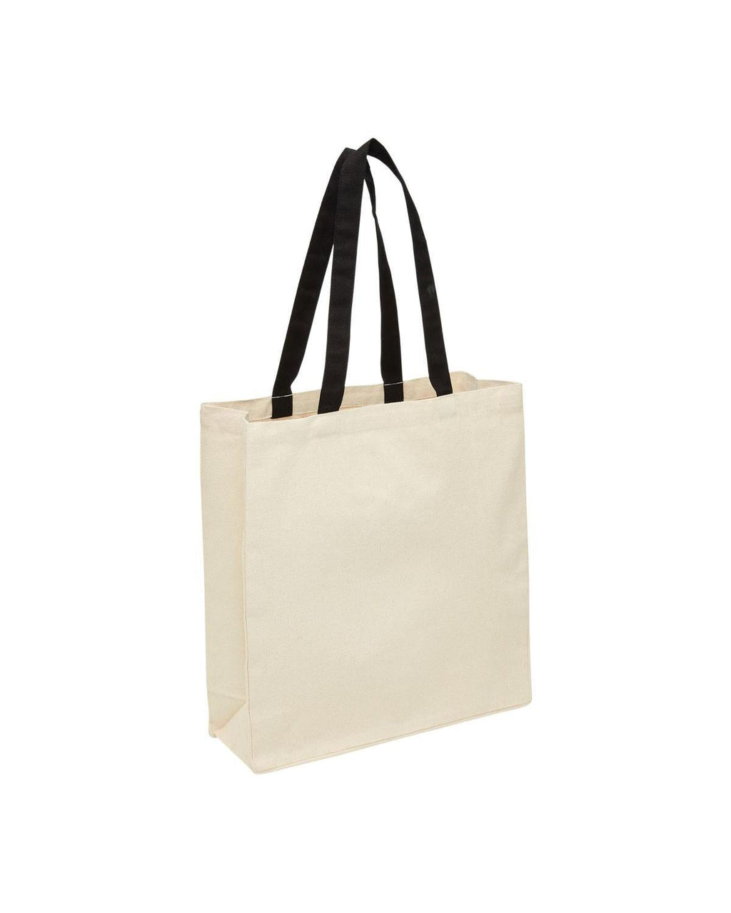 Unbranded Heavy Duty Canvas Tote with Gusset 19L Black/Natural-1
