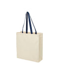 Unbranded Heavy Duty Canvas Tote with Gusset 19L Natural/Navy-1