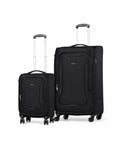 delphin caspian 2 Piece Suitcase Set Large & Carry-On 2P Black-1
