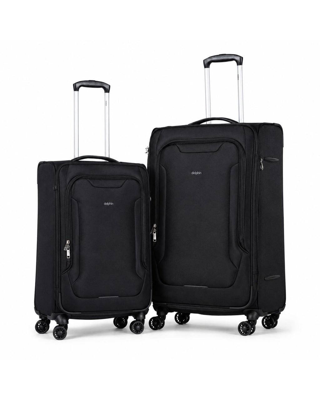 delphin caspian 2 Piece Suitcase Set Large & Medium 2P Black-1