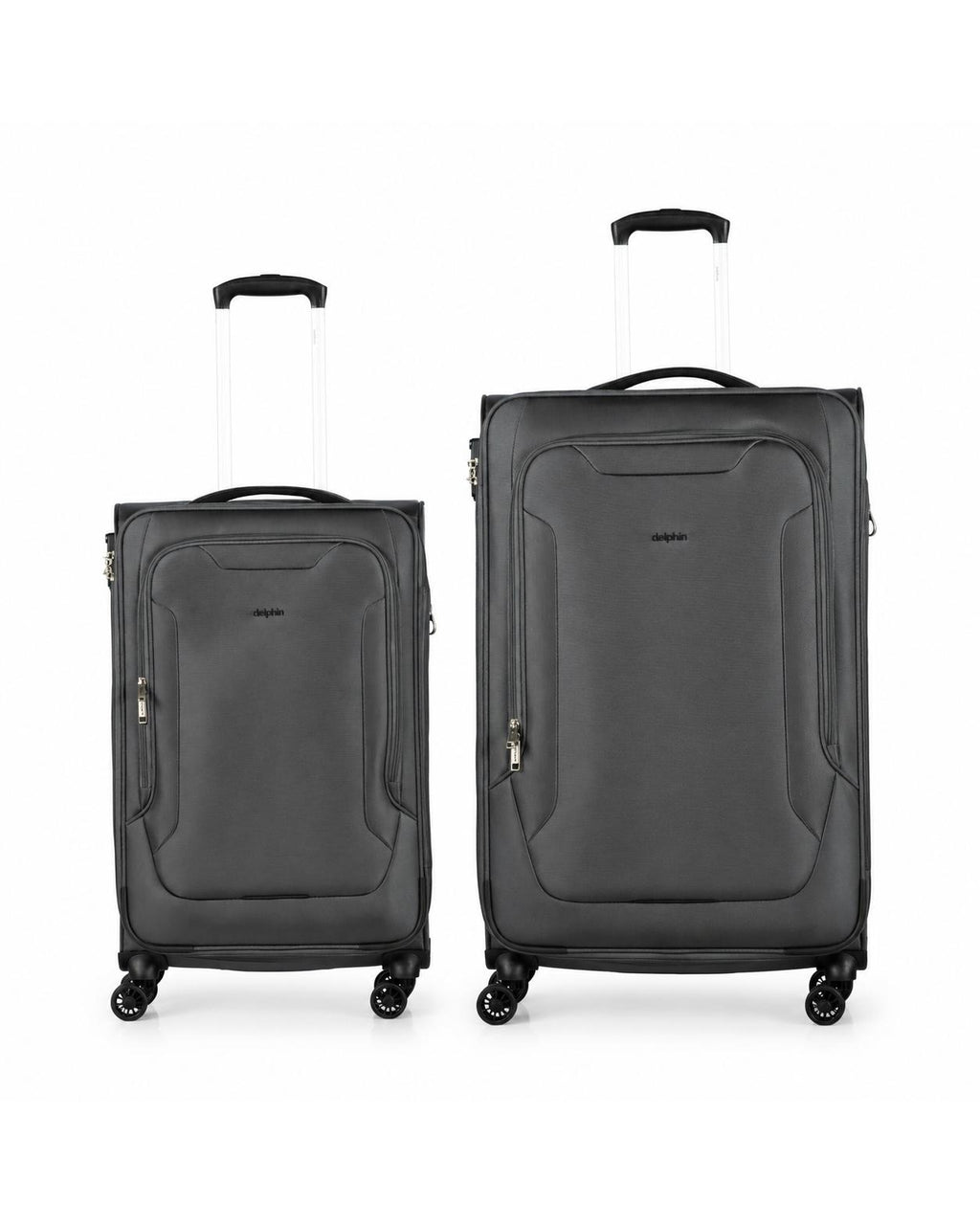 delphin caspian 2 Piece Suitcase Set Large & Medium Grey-1
