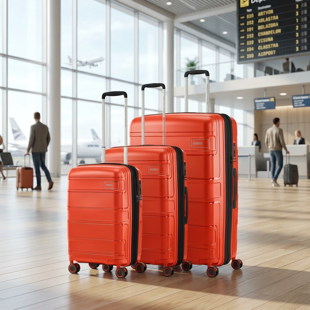 American Tourister Light Max Hardside 3-Piece Spinner Luggage Set - Flame Orange