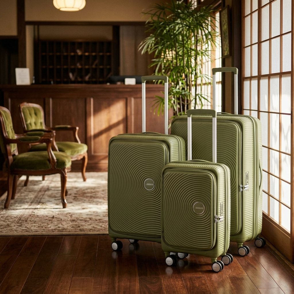 American Tourister Curio Book Opening Hardside 3-Piece Spinner Luggage Set - Khaki