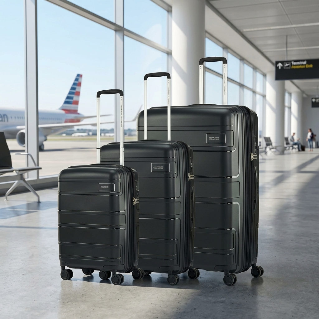 American Tourister Light Max Hardside 3-Piece Spinner Luggage Set - Black