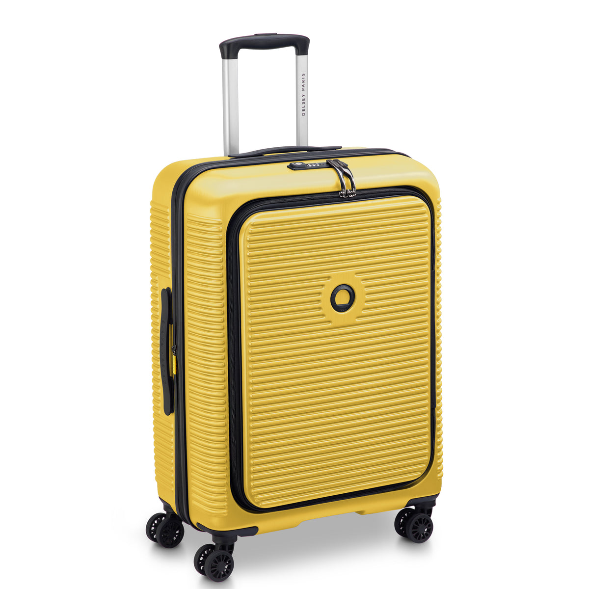 Delsey Freestyle Yellow 67cm medium front-opening hardside suitcase
