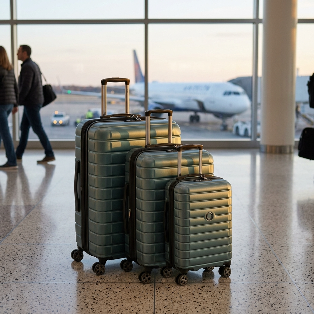 Delsey Shadow 5.0 Hardside 3-Piece Spinner Luggage Set - Green