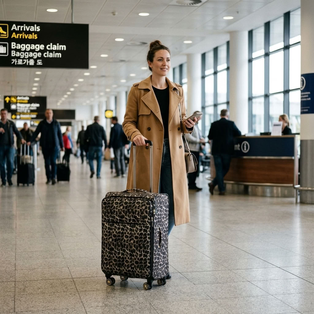 Tosca So Lite Expandable Softside Medium Spinner Suitcase - 67cm - Leopard-9