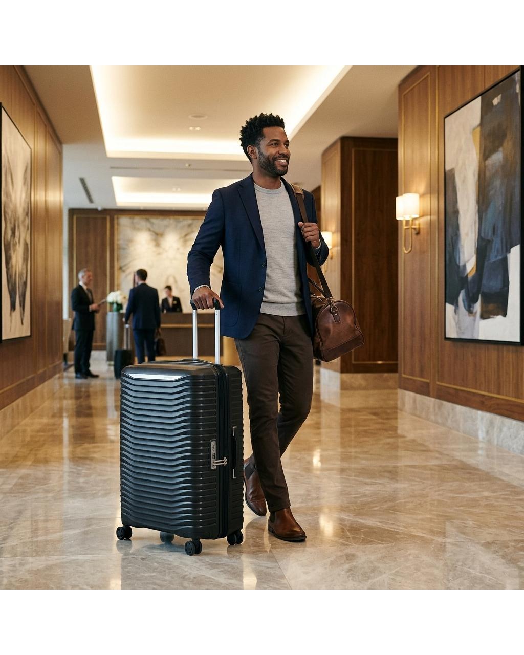 Samsonite Upscape Expandable Hardside Medium Spinner Suitcase - 75cm - Black-2