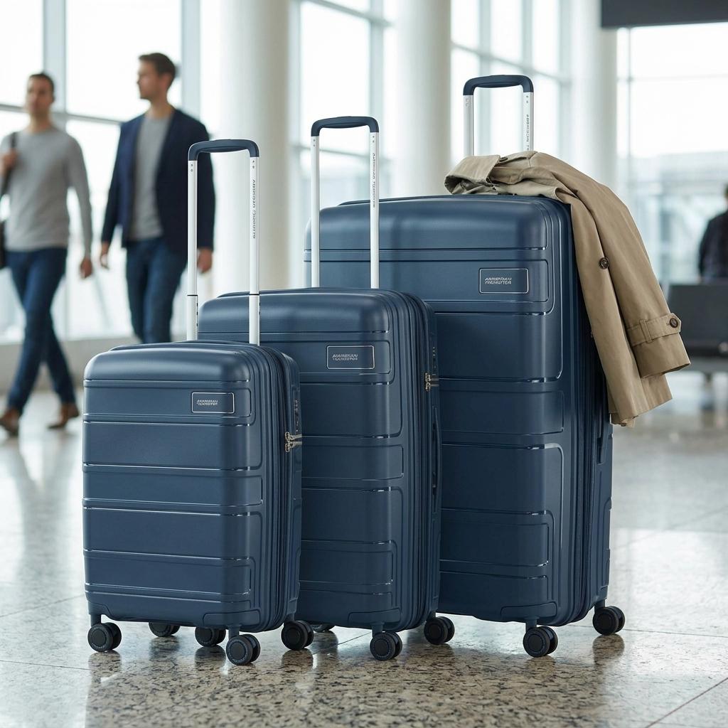 American Tourister Light Max Hardside 3-Piece Spinner Luggage Set - Navy