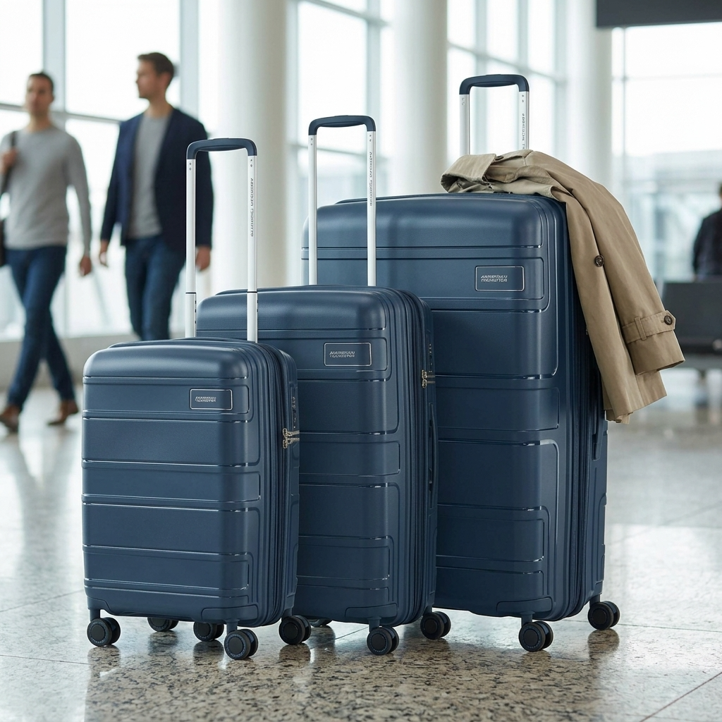 American Tourister Light Max Hardside 3-Piece Spinner Luggage Set - Navy