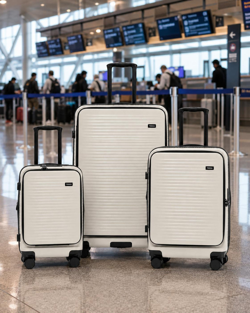 Tosca Zen Front Opening Hardside 3 Piece Suitcase Set - Stone-2