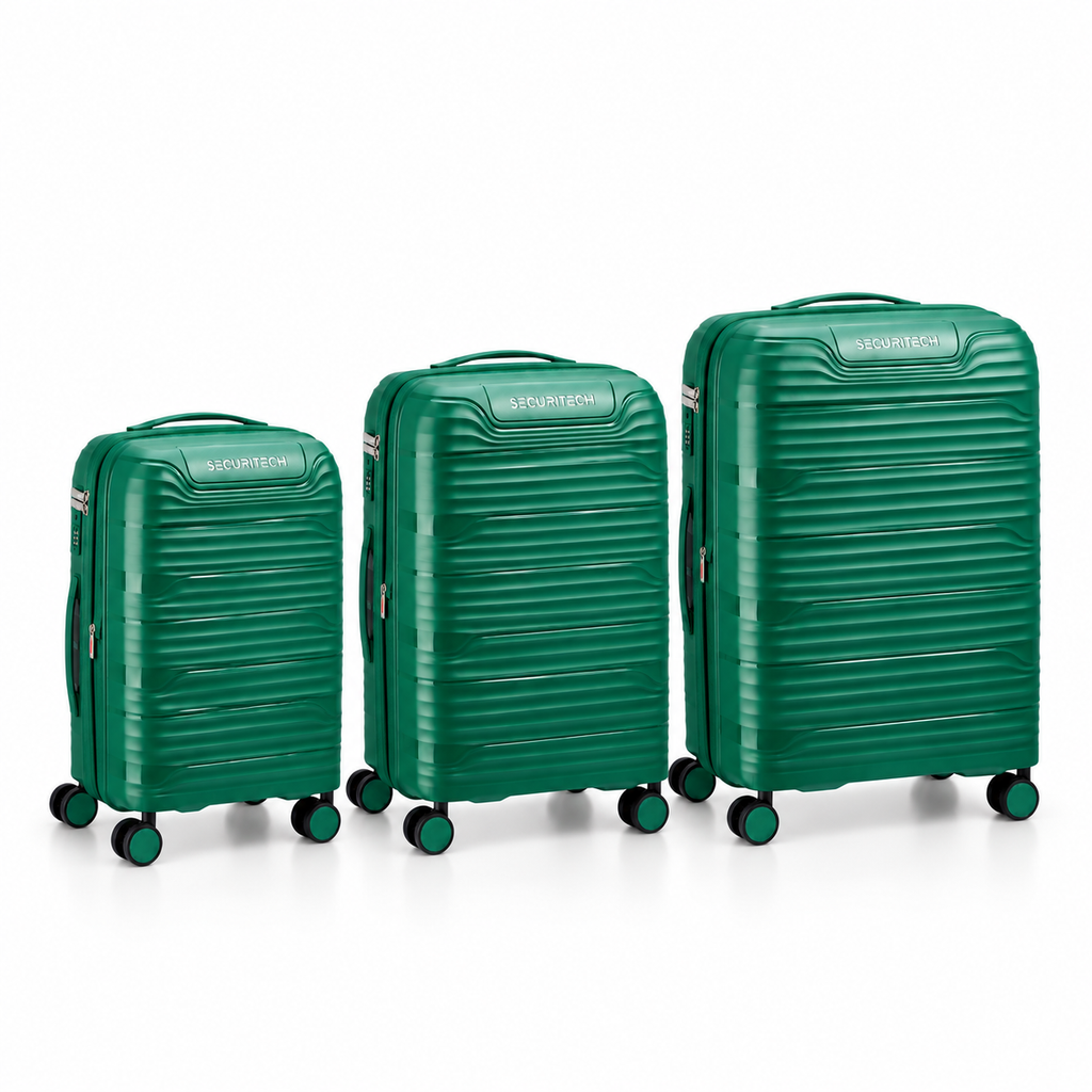 Delsey Paris Securitech Dune Hardside Suitcase Set - 3-Piece - Green-1