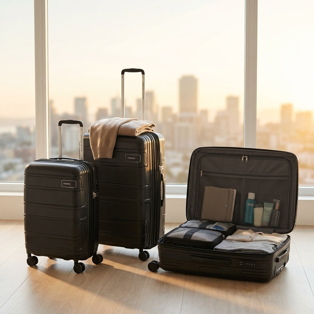 American Tourister Light Max Hardside 3-Piece Spinner Luggage Set - Black