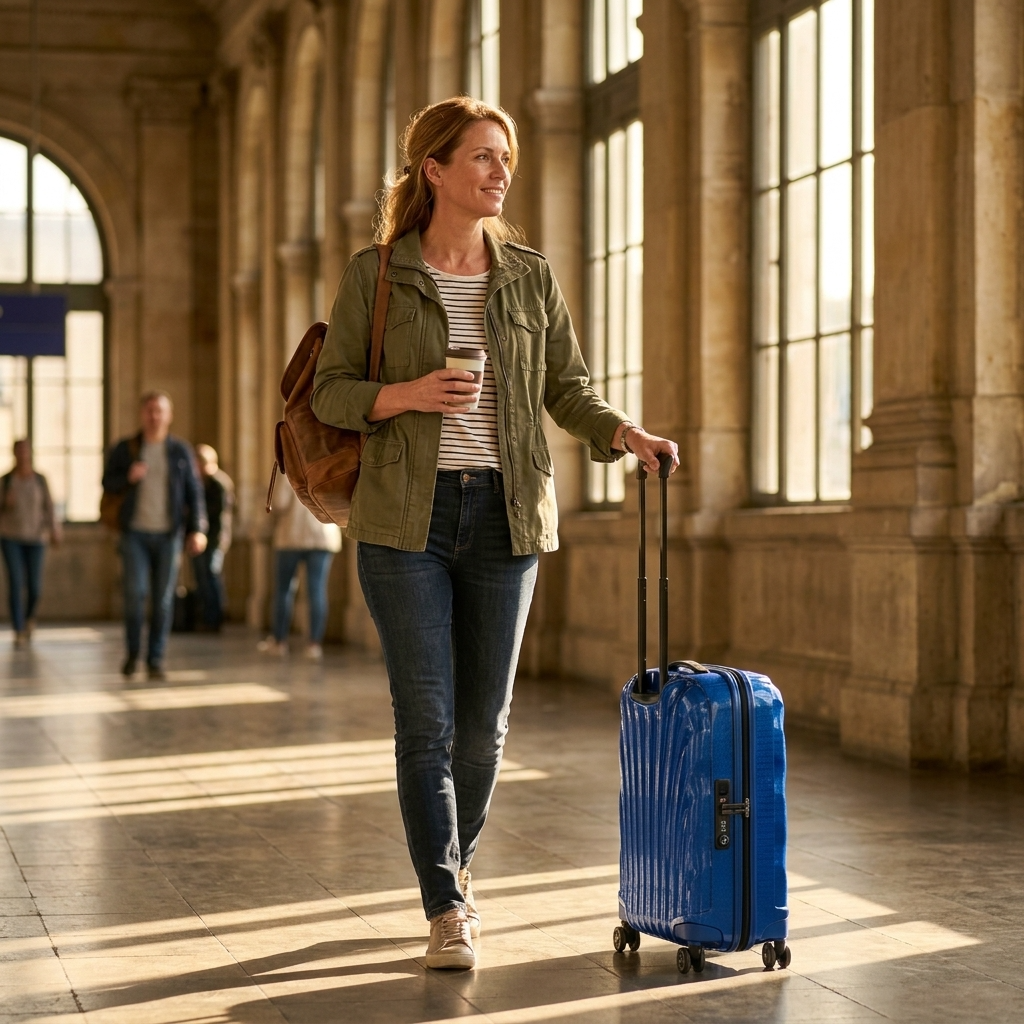 Samsonite C-Lite Hardside Carry-On Spinner Suitcase - 55cm - Deep Blue