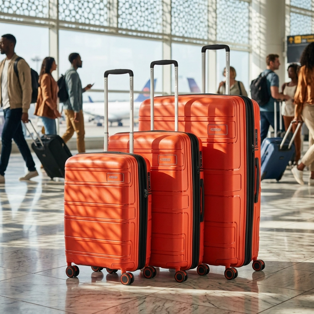 American Tourister Light Max Hardside 3-Piece Spinner Luggage Set - Flame Orange