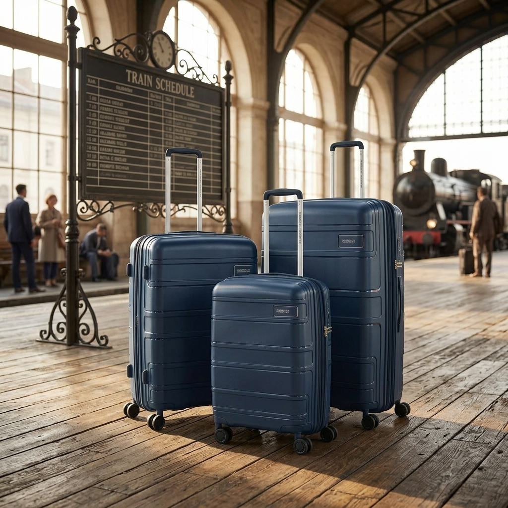 American Tourister Light Max Hardside 3-Piece Spinner Luggage Set - Navy