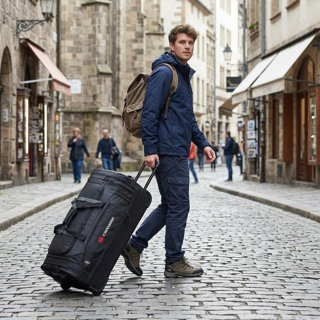 Caribee Scarecrow V2 Large Wheeled Duffle Bag - 100L - Black