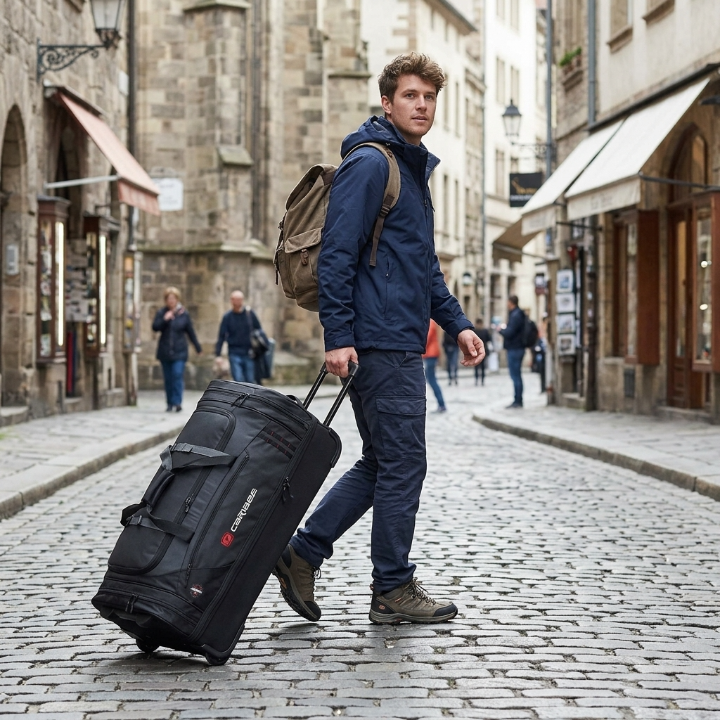 Caribee Scarecrow V2 Large Wheeled Duffle Bag - 100L - Black