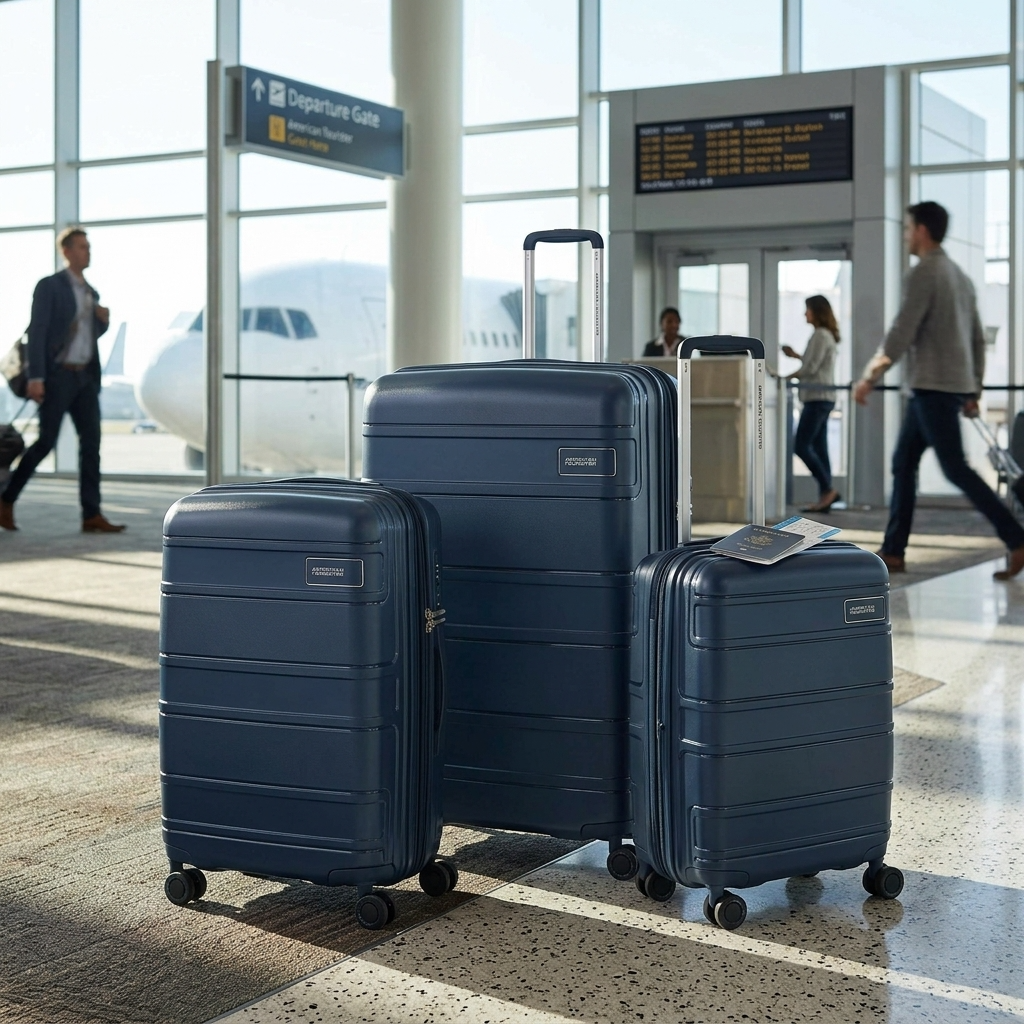 American Tourister Light Max Hardside 3-Piece Spinner Luggage Set - Navy