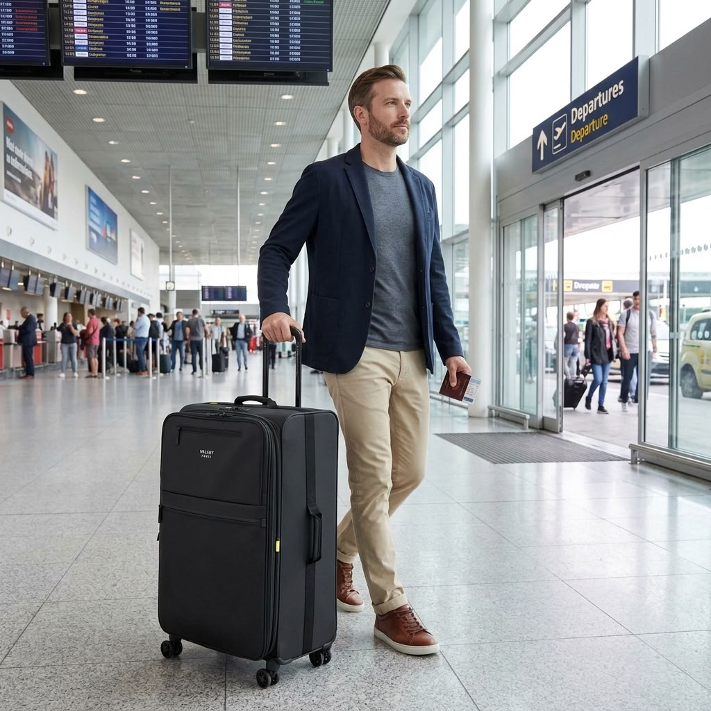 Delsey Paris Maubert 2 Softside Large Spinner Suitcase -76cm-Black-7
