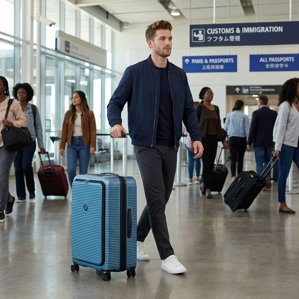 Delsey Freestyle Hardside Front Open Exp Medium Spinner Suitcase - 67cm - Blue-2