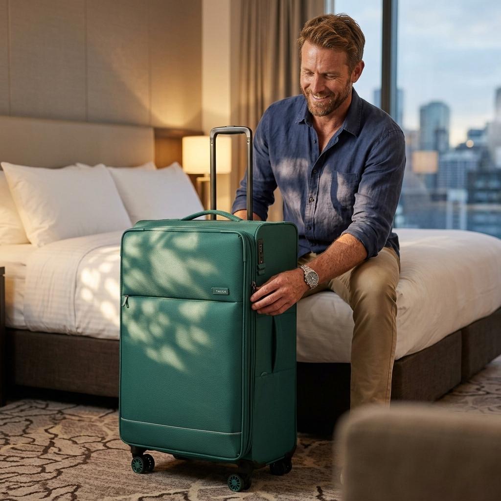 Tosca So Lite Expandable Softside Large Spinner Suitcase - 79cm - Emerald-2