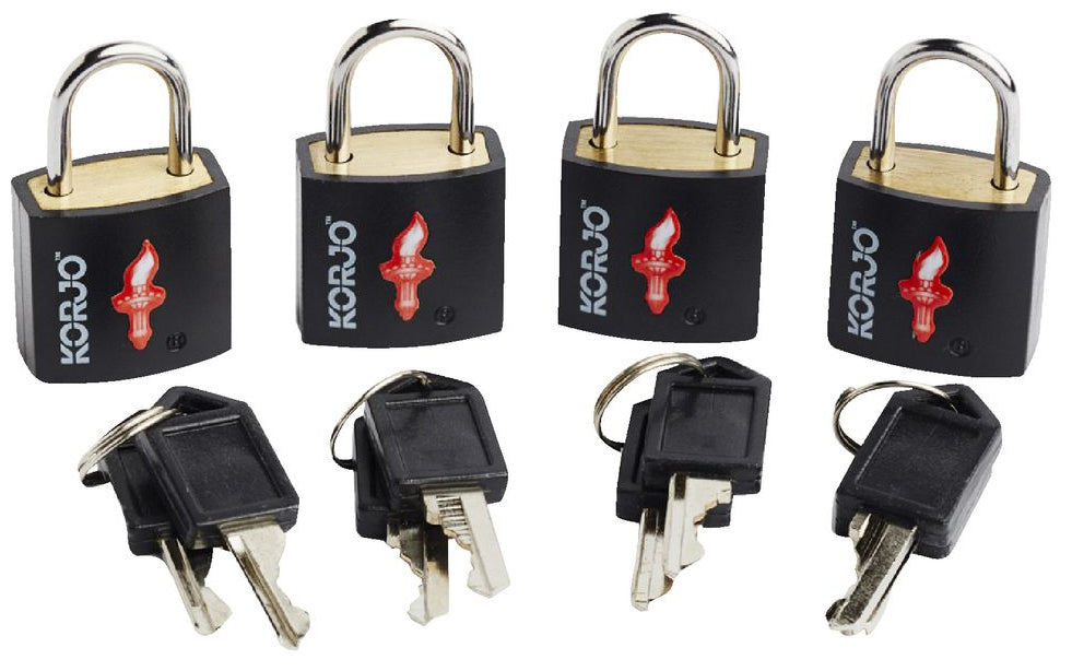 Korjo TSA Luggage Locks - 4-Pack - Assorted Colours