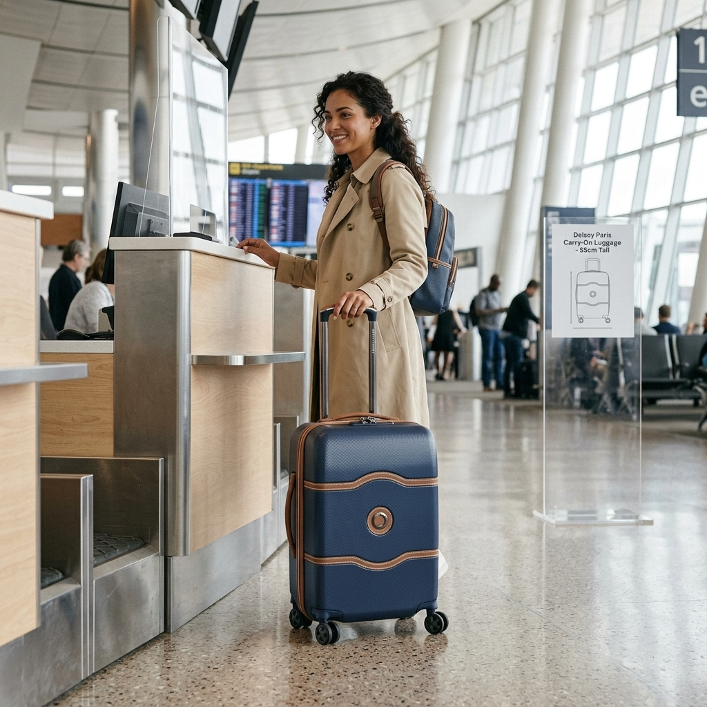 Delsey Chatelet Air 2.0 Hardside Carry-On Spinner Suitcase - 55cm - Navy