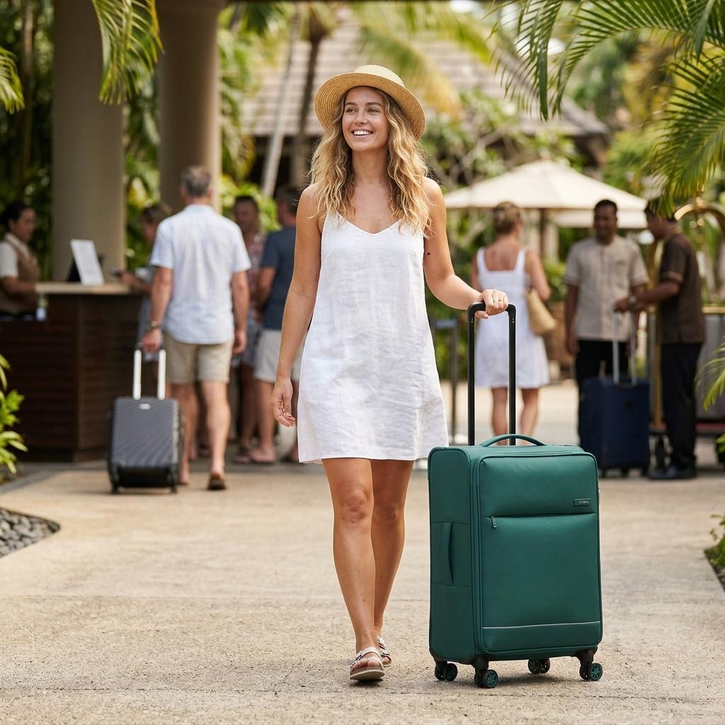 Tosca So Lite Expandable Softside Medium Spinner Suitcase - 67cm - Emerald