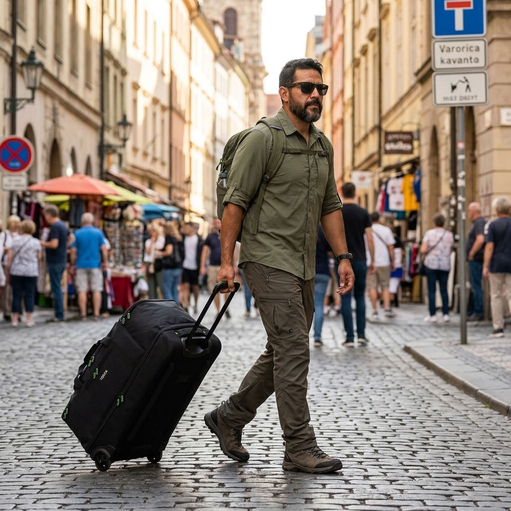 Tosca Medium 70cm Split Compartment Wheeled Duffle Bag 90L - Black