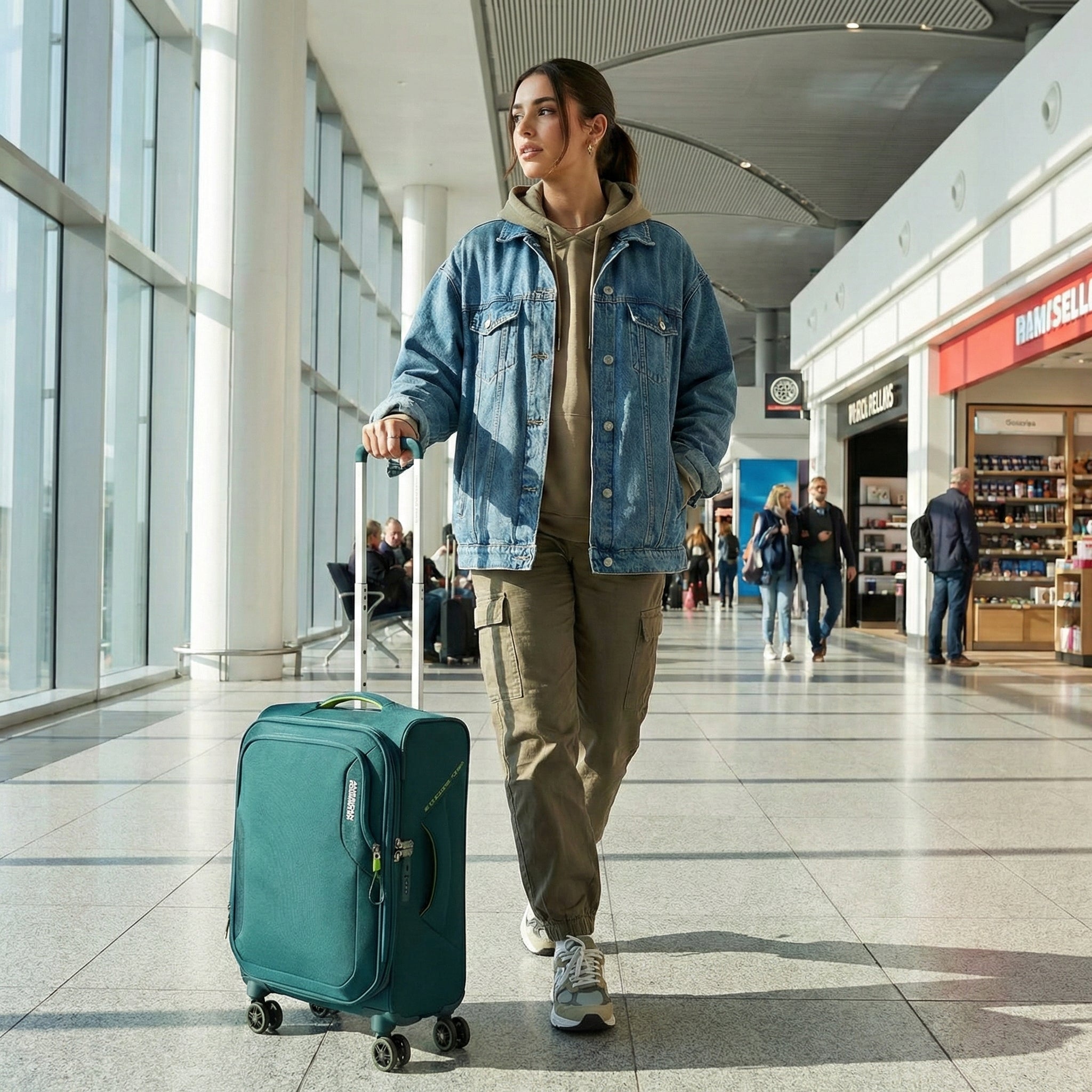 American Tourister Applite 5 Expandable Softside Carry-On Spinner Suitcase - 55cm - Varsity Green Image 8
