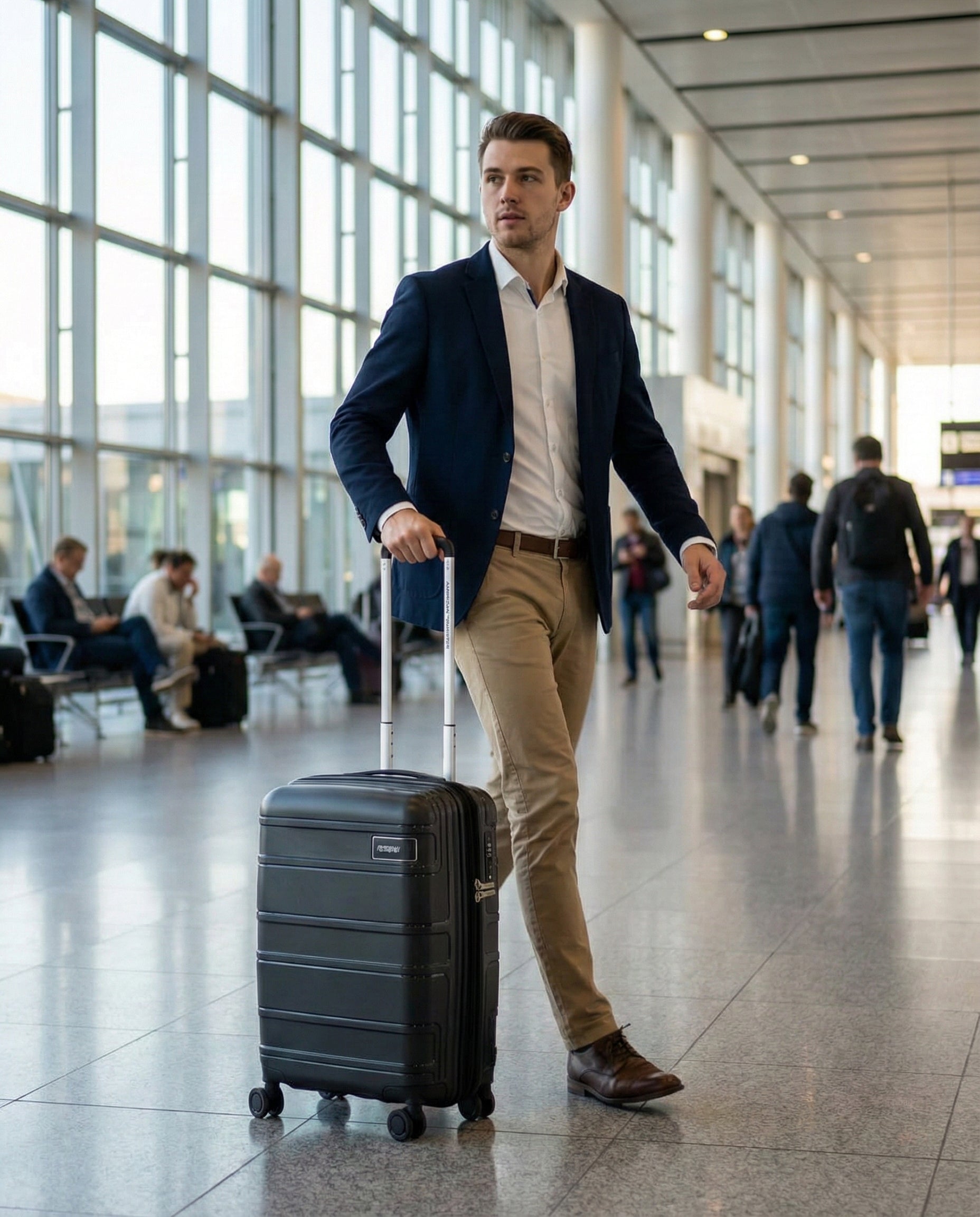 American Tourister Light Max Hardside Carry-On Spinner Suitcase - 55cm - Black Image 9