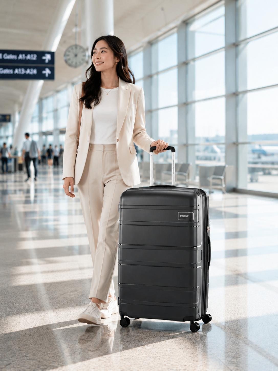 American Tourister Light Max Hardside Large Spinner Suitcase - 82cm - Black