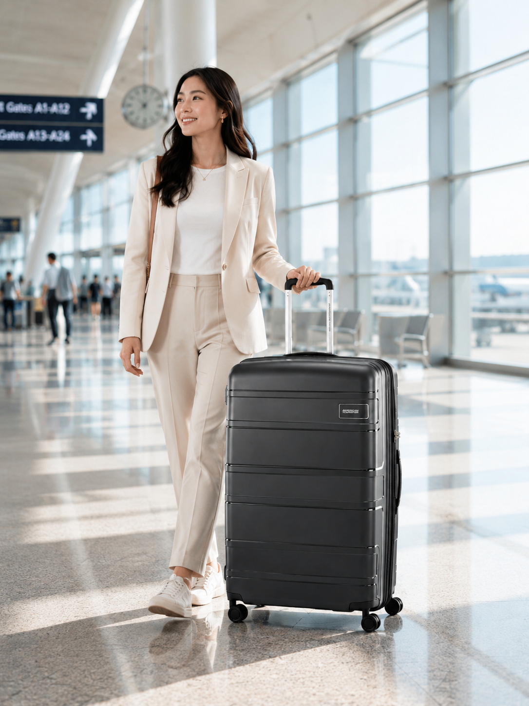 American Tourister Light Max Hardside Large Spinner Suitcase - 82cm - Black