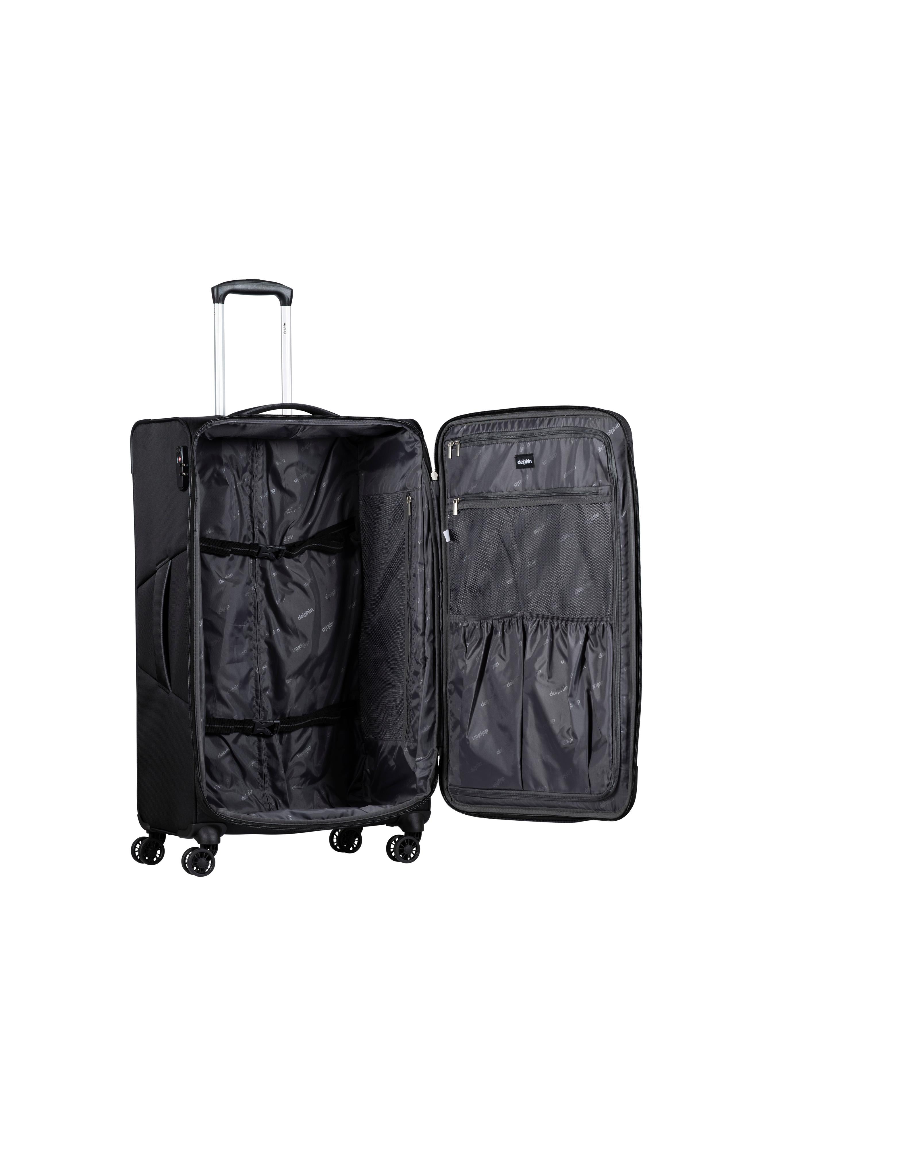 Delphin Caspian 2 Softside Large Spinner Suitcase - 83cm - Black Image 3