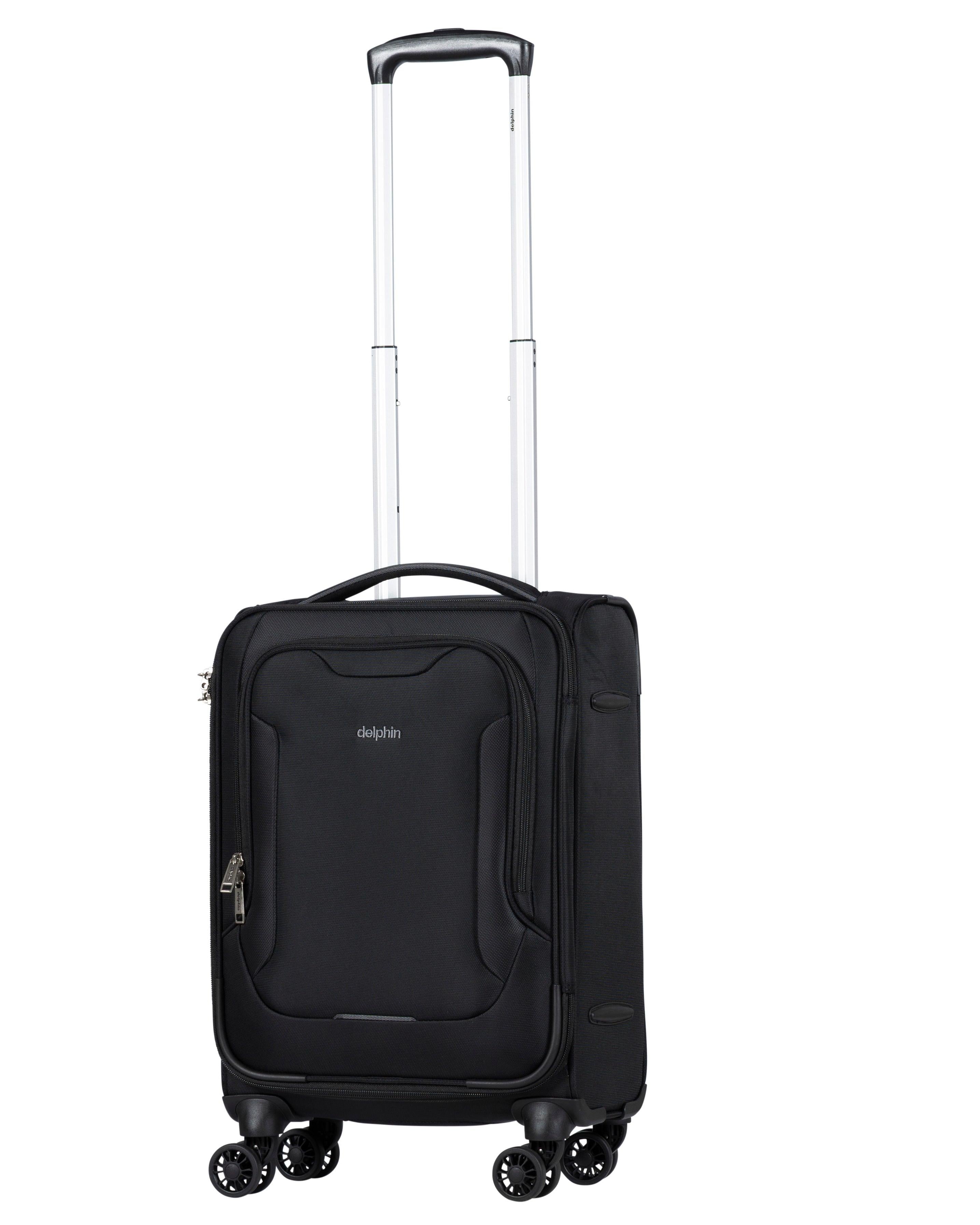 Delphin Caspian 2 Softside Carry-On Spinner Suitcase - 56cm - Black Image 3