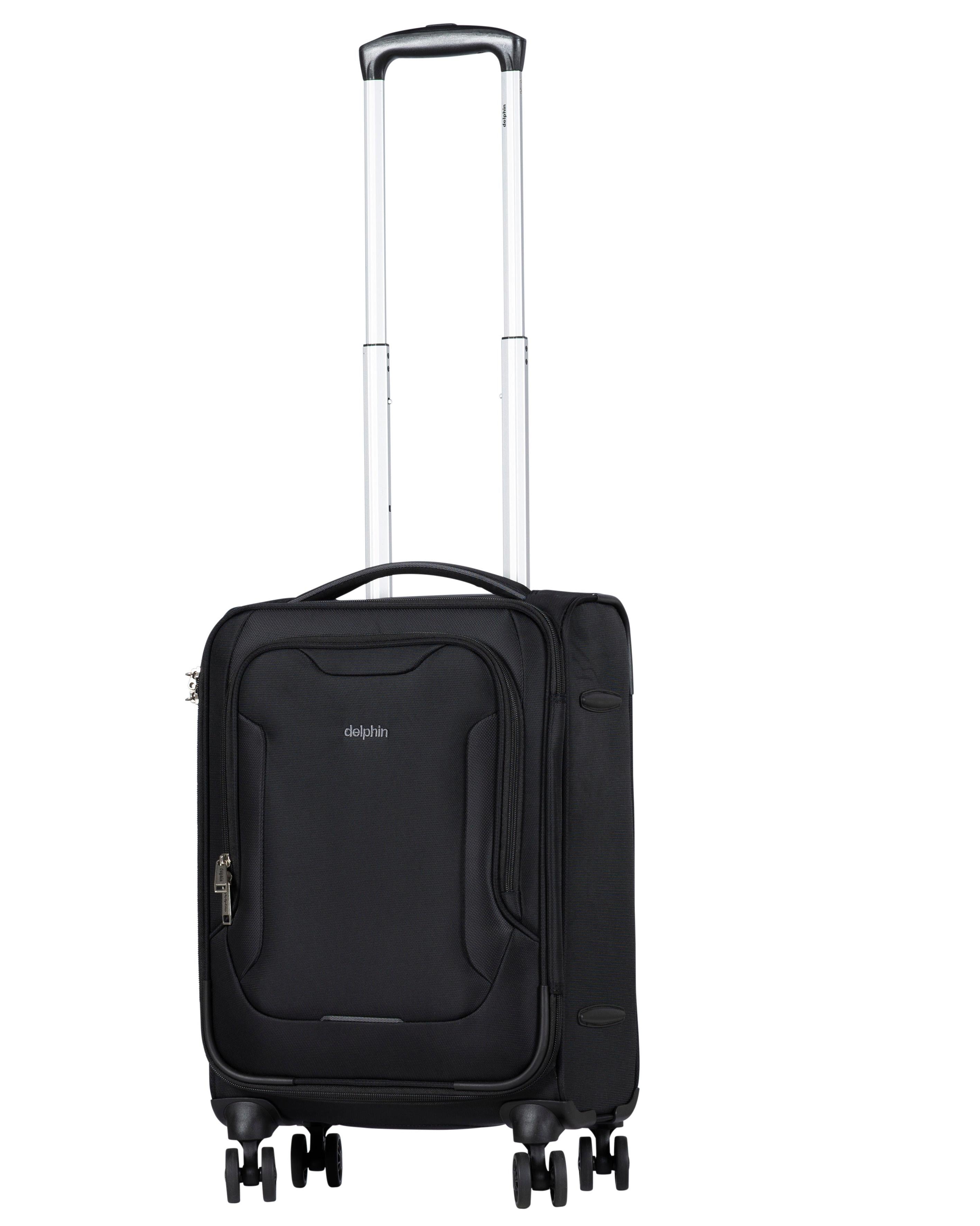 Delphin Caspian 2 Softside Carry-On Spinner Suitcase - 56cm - Black Image 4