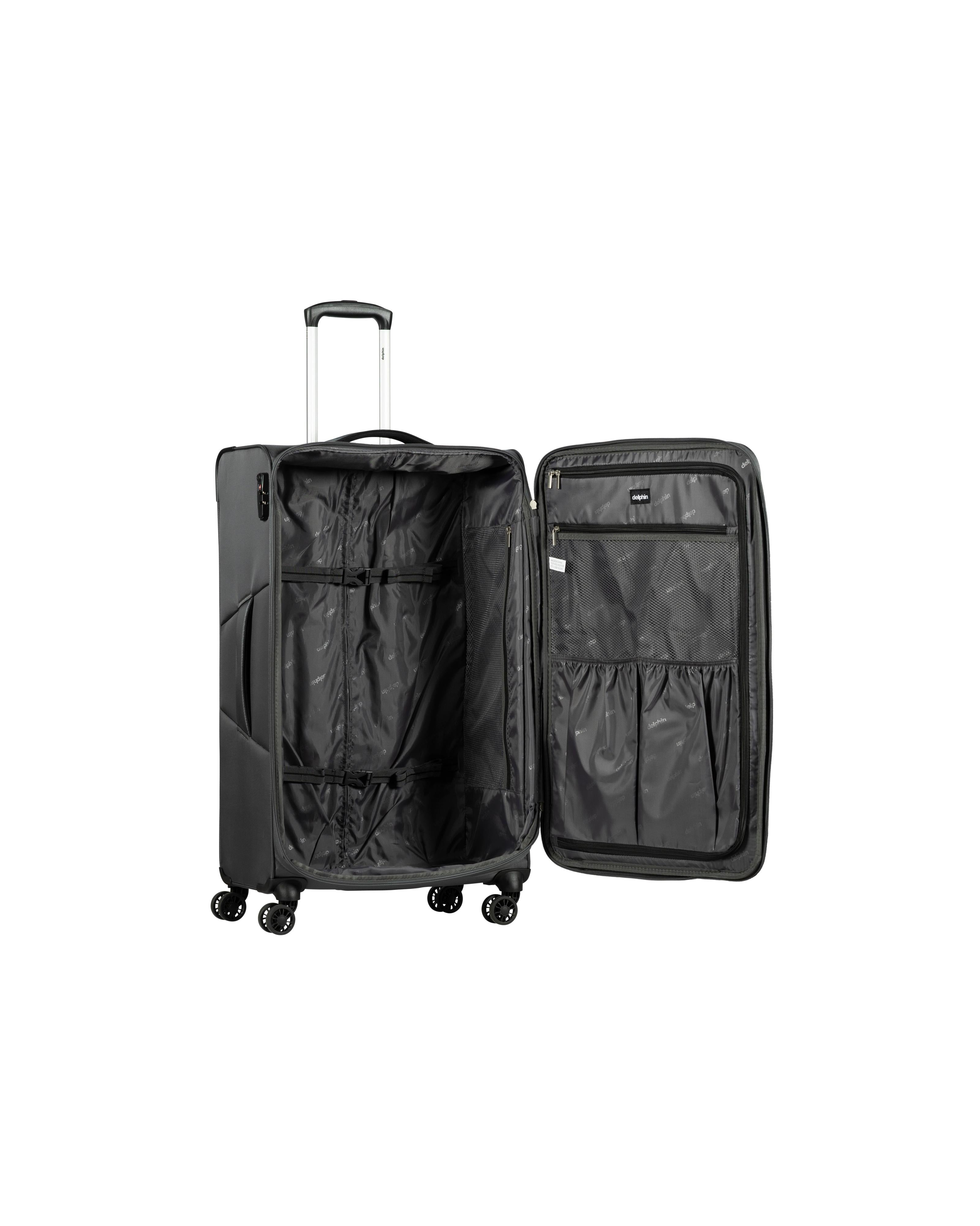 Delphin Caspian 2 Softside Large Spinner Suitcase - 83cm - Grey Image 3