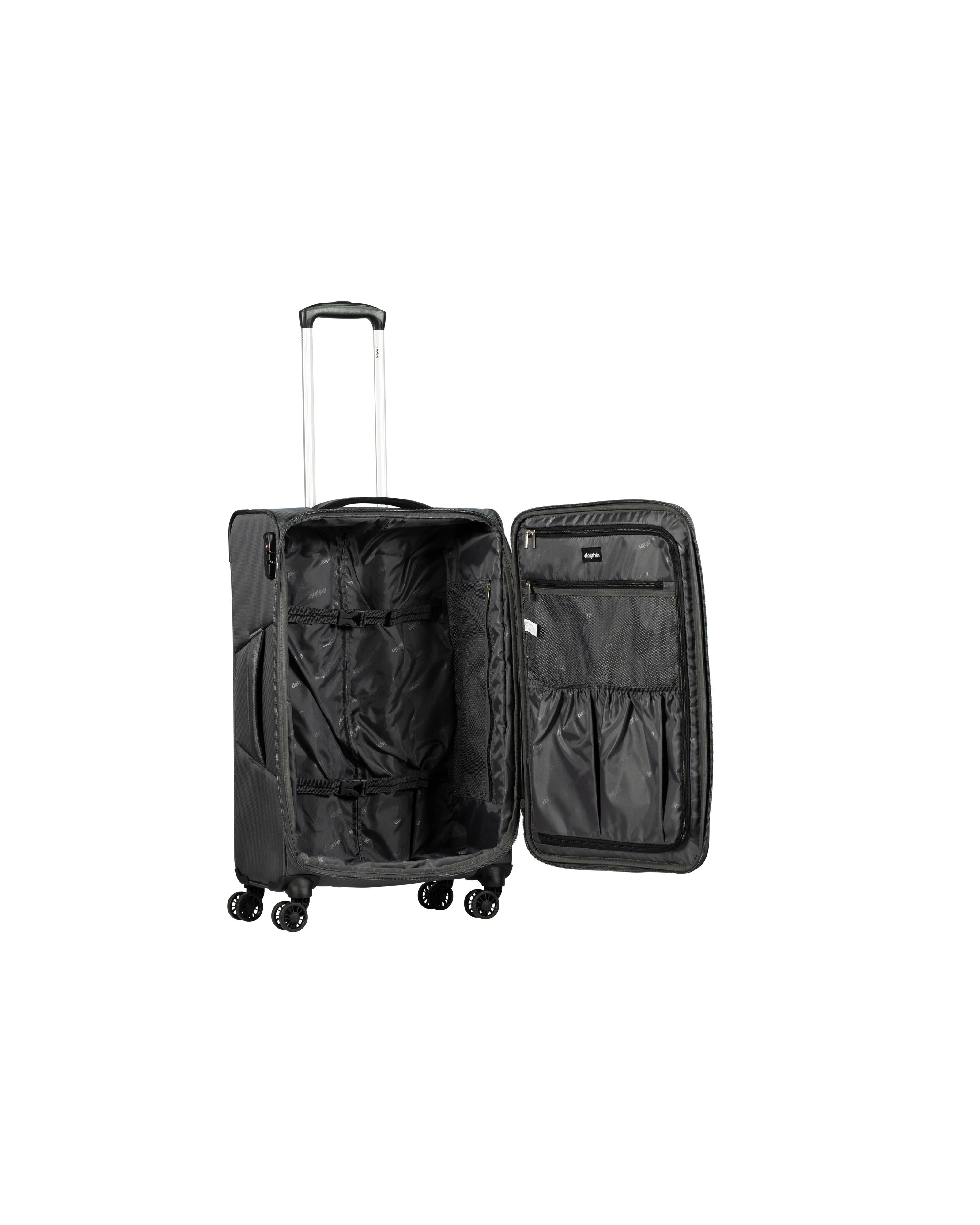 Delphin Caspian 2 Softside Medium Spinner Suitcase - 73cm - Grey Image 4