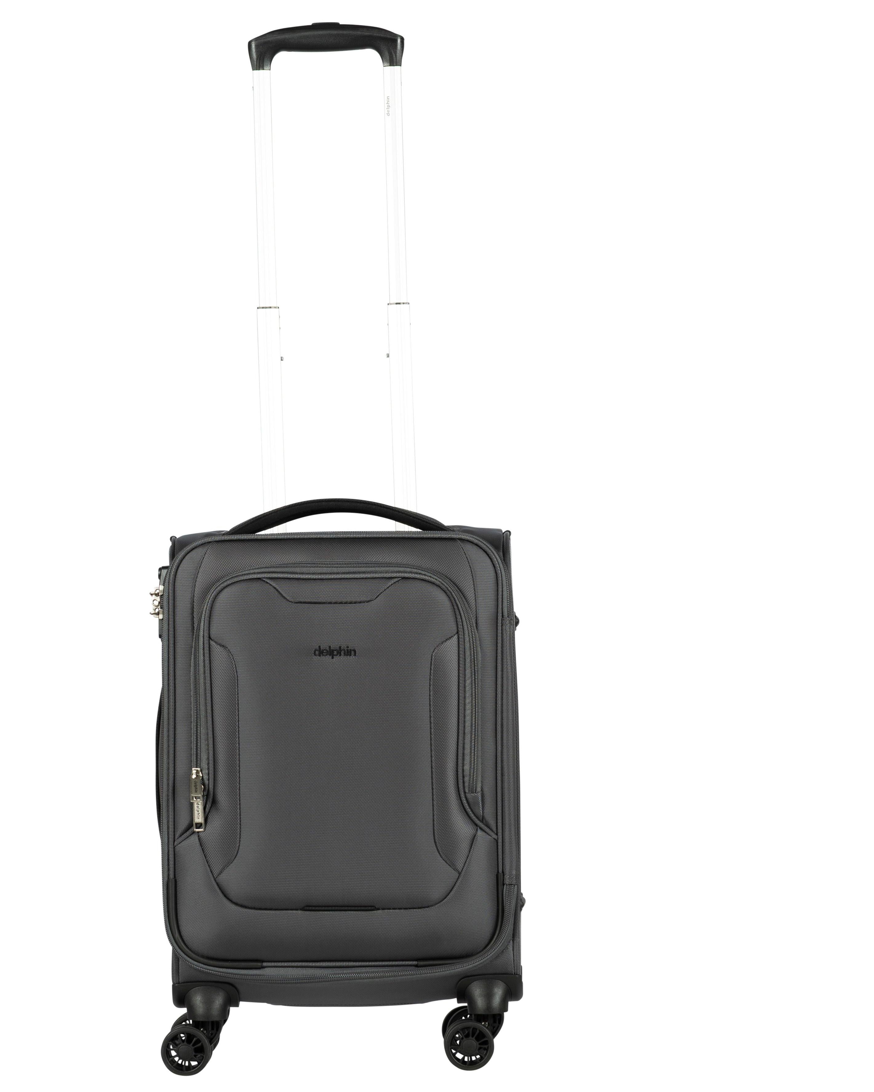 Delphin Caspian 2 Softside Carry-On Spinner Suitcase - 56cm - Grey Image 1